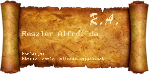 Reszler Alfréda névjegykártya